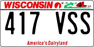 WI license plate 417VSS