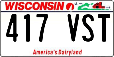 WI license plate 417VST