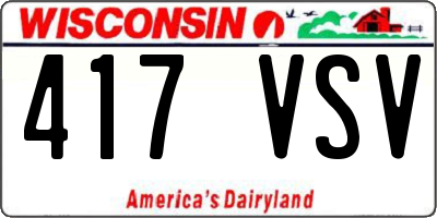 WI license plate 417VSV