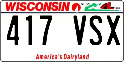 WI license plate 417VSX