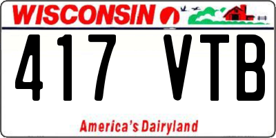 WI license plate 417VTB