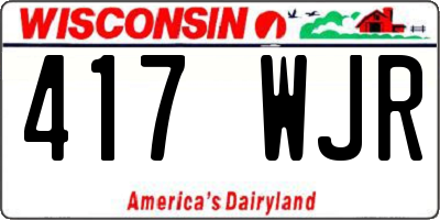 WI license plate 417WJR