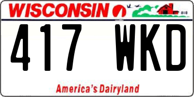 WI license plate 417WKD
