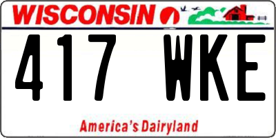 WI license plate 417WKE