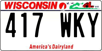 WI license plate 417WKY