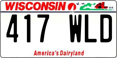WI license plate 417WLD