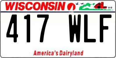 WI license plate 417WLF