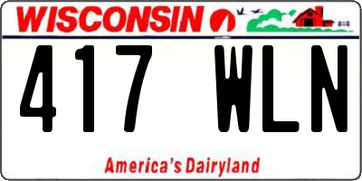 WI license plate 417WLN