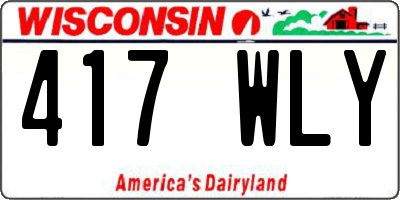 WI license plate 417WLY