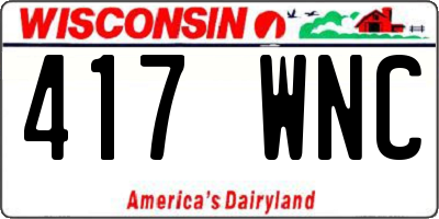 WI license plate 417WNC