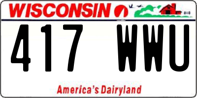 WI license plate 417WWU
