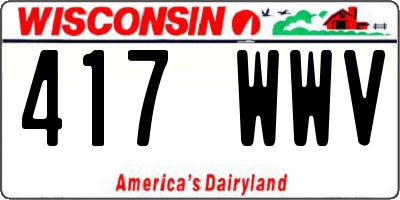 WI license plate 417WWV