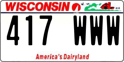 WI license plate 417WWW