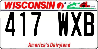WI license plate 417WXB