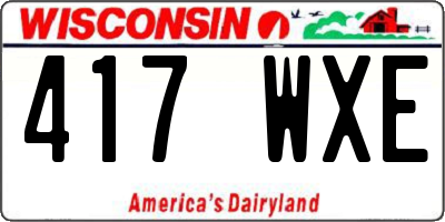 WI license plate 417WXE