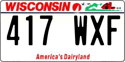 WI license plate 417WXF
