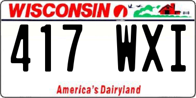 WI license plate 417WXI
