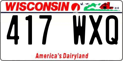 WI license plate 417WXQ