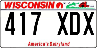 WI license plate 417XDX