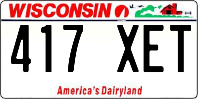 WI license plate 417XET