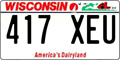 WI license plate 417XEU