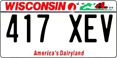 WI license plate 417XEV