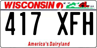 WI license plate 417XFH