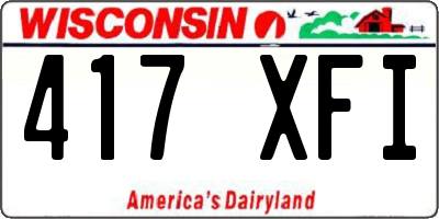 WI license plate 417XFI