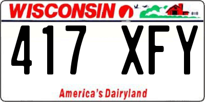 WI license plate 417XFY