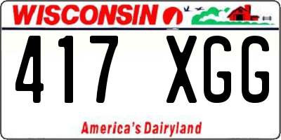WI license plate 417XGG
