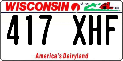 WI license plate 417XHF