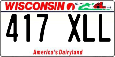 WI license plate 417XLL