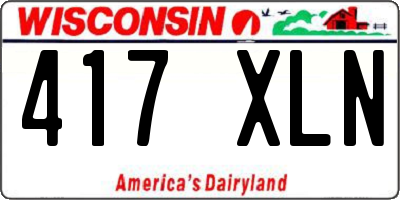 WI license plate 417XLN