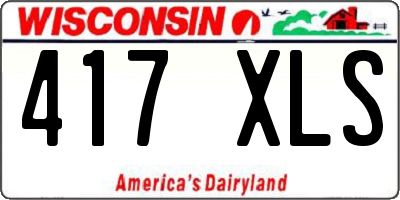 WI license plate 417XLS