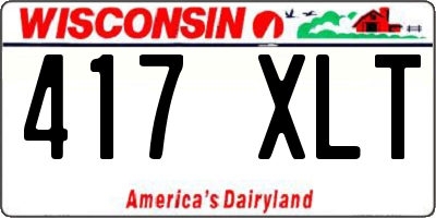 WI license plate 417XLT