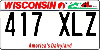 WI license plate 417XLZ