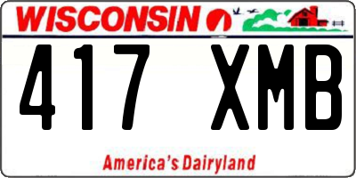 WI license plate 417XMB