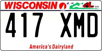 WI license plate 417XMD