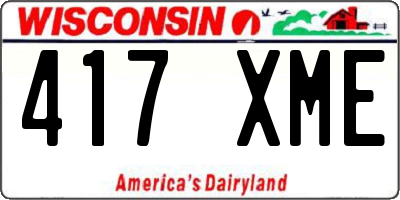 WI license plate 417XME