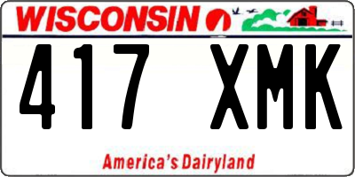 WI license plate 417XMK