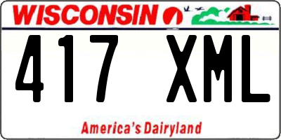 WI license plate 417XML