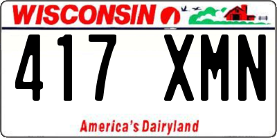 WI license plate 417XMN
