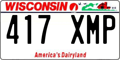 WI license plate 417XMP