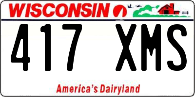WI license plate 417XMS