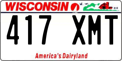 WI license plate 417XMT