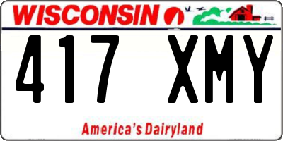 WI license plate 417XMY