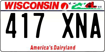 WI license plate 417XNA