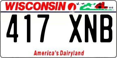 WI license plate 417XNB