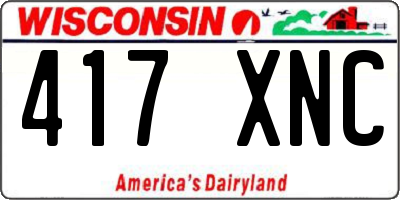 WI license plate 417XNC