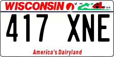 WI license plate 417XNE